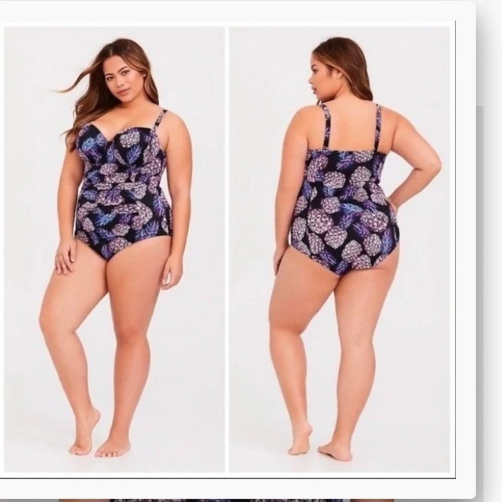 Torrid Slim Fix Contouring Tummy Control‎  One Piece Vacation Beach Swimsuit 2R